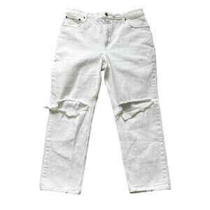 Abercrombie & Fitch The 90's Straight Ultra High Rise Jeans White 16 Short